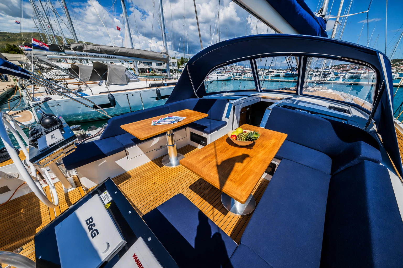 Whistler's B&G and Yanmar digital controls at the helm